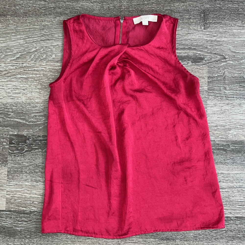 Loft Ann Taylor Red Blouse XSP